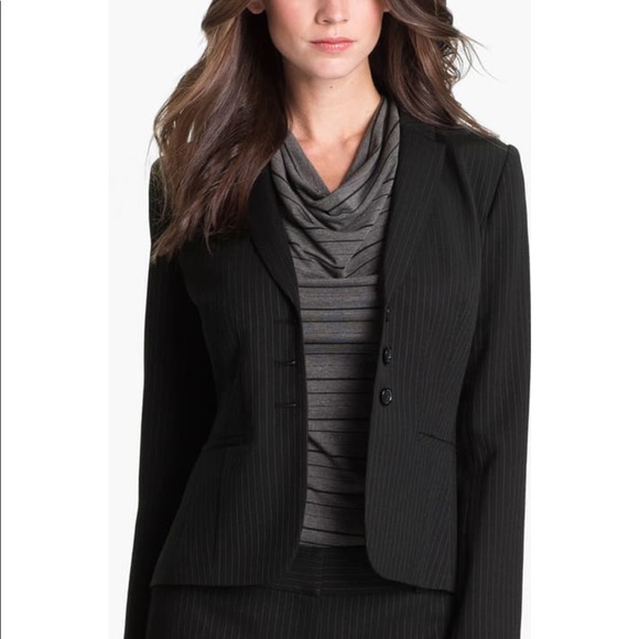 Halogen Three Button Pinstripe Blazer - Picture 10 of 15
